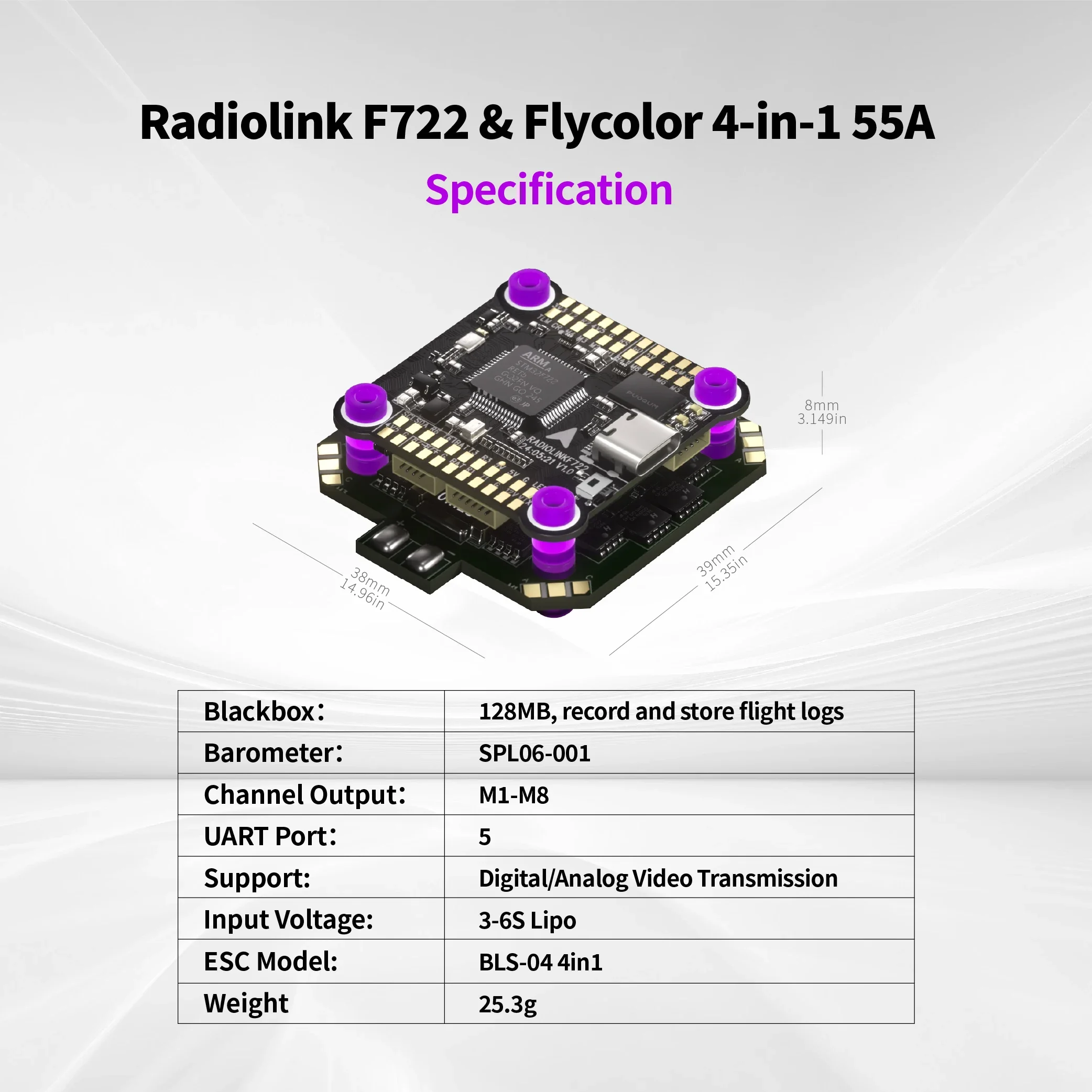 Controller di volo RoRusRadiol - Betaflight Fc F7 recensione e prezzo